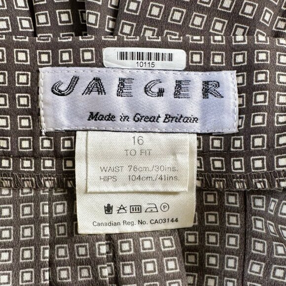 VINTAGE JAEGER Taupe Pleated Midi Skirt, 12 - Picture 4 of 6